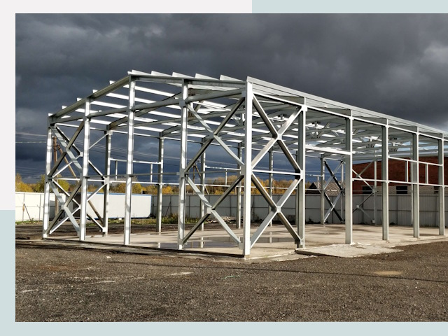 Двускатные ангары в Миасс от 610 руб. за квадрат