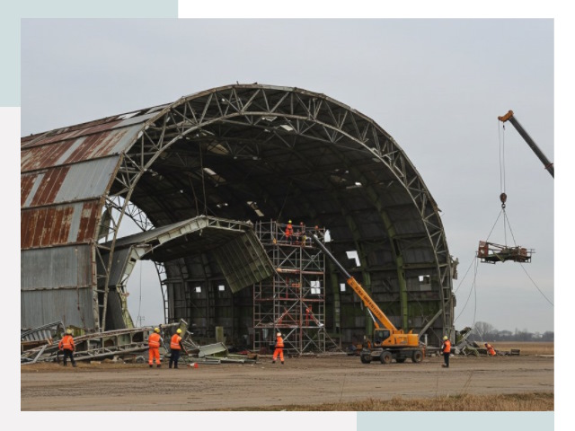 Демонтаж ангаров в Миассе